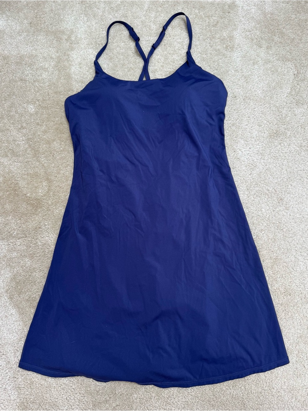 HALARA Sz L Navy Athletic Mini Dress with Adjustable Straps